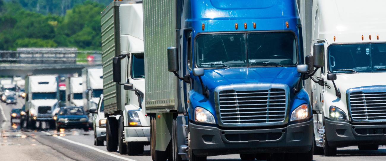 Trucks on highway